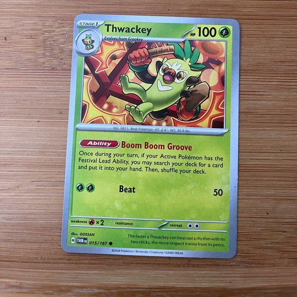 Thwackey Pokémon Card Sv 06 Twilight Masquerade Common Card - Picture 3 of 14